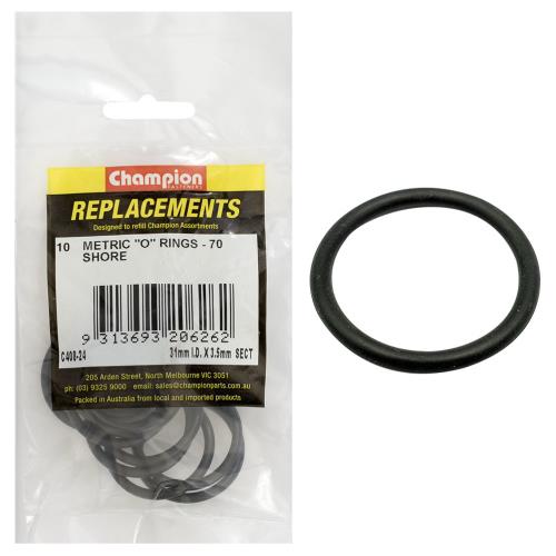 Champion 31mm I.D. X 3.5mm Metric O-Ring -10Pk