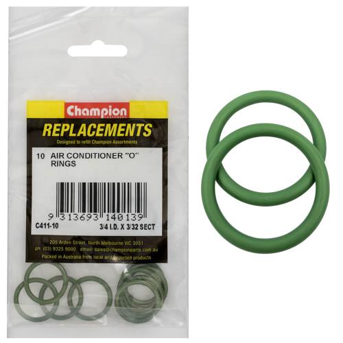 Champion 3/4In I.D. X 3/32In Air Cond. Hmbr O-Rings-15Pk