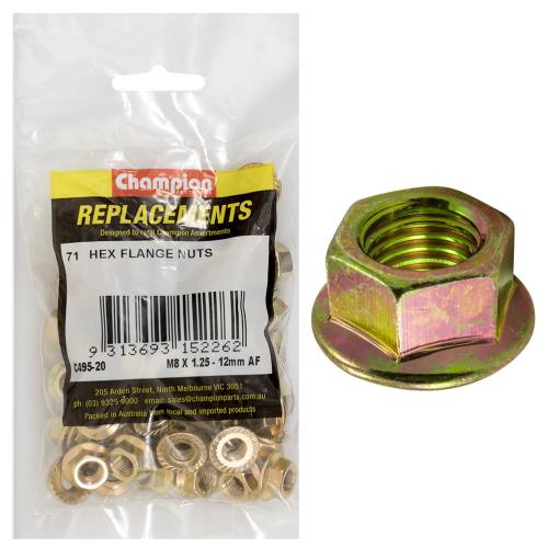 Champion M8 X 1.25 Nut 12mm Af -71Pk
