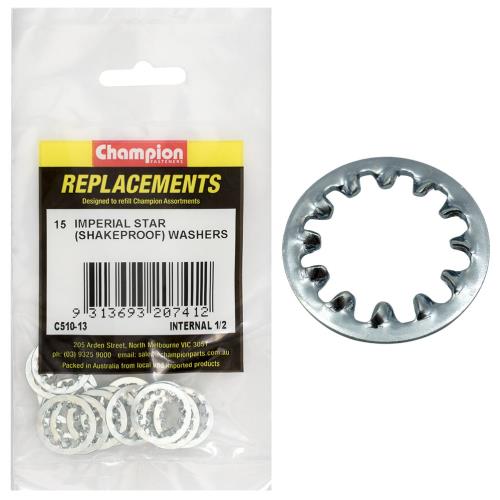Champion 1/2In Internal Star Washer -15Pk
