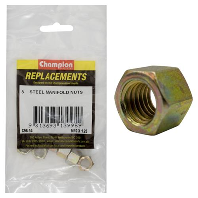Champion M10 X 1.25mm Steel Manifold Nut -8Pk