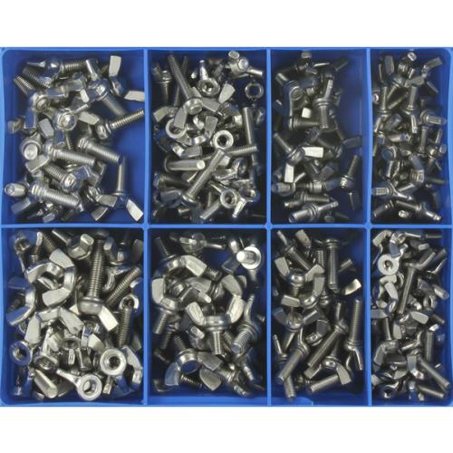 Champion 230Pc mm Wing Screw & Wing Nut Assortment 316/A4