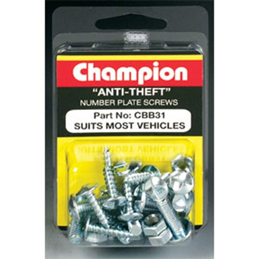 Champion 30Pc Anti-Theft Number Plate Screws