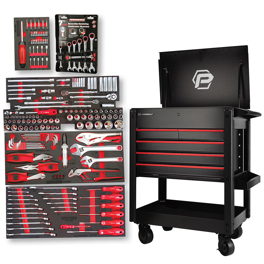 Powerbuilt 196Pc Service Cart & Tools Kit