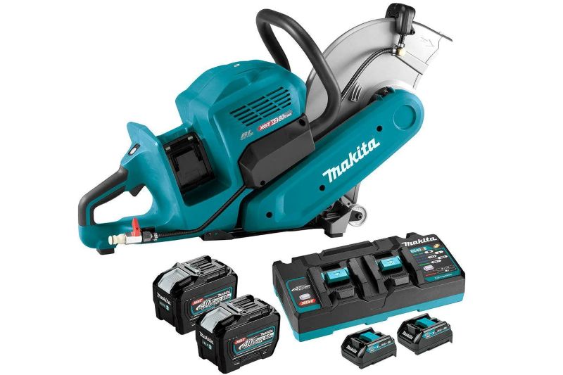 Makita 80Vmax (40Vx2) Brushless 14" 355mm Power Cutter 2x 8.0Ah Tabless High-Output batteries (BL4080H) & Dual rapid charger (DC40RB)