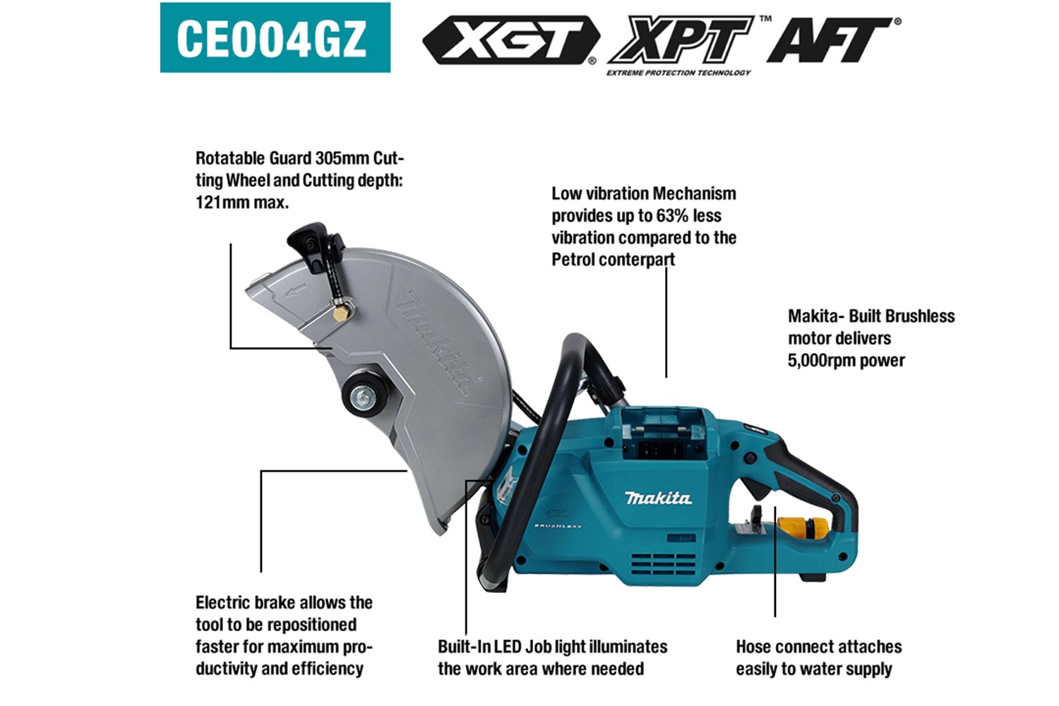 Makita XGT 305mm POWER CUTTER with 5.0Ah battery