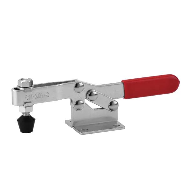 Toggle Clamp Horizontal Flanged Base Str. Handle 100Kg Cap