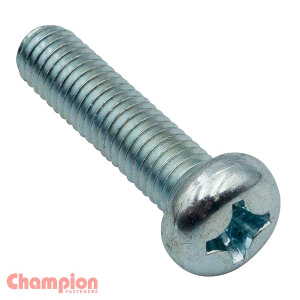 Champion M4 X 8mm Machine Screw P/H Phillips - 100Pk