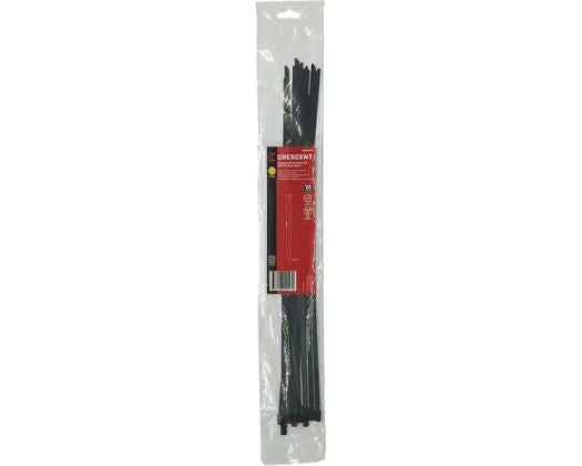 CRESCENT CABLE TIES 360mm X 4.6MM BLACK 316SS 10PCS