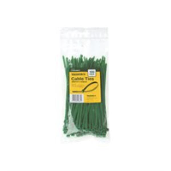 TRIDON CABLE TIE GREEN 200 X 4.8MM PK100