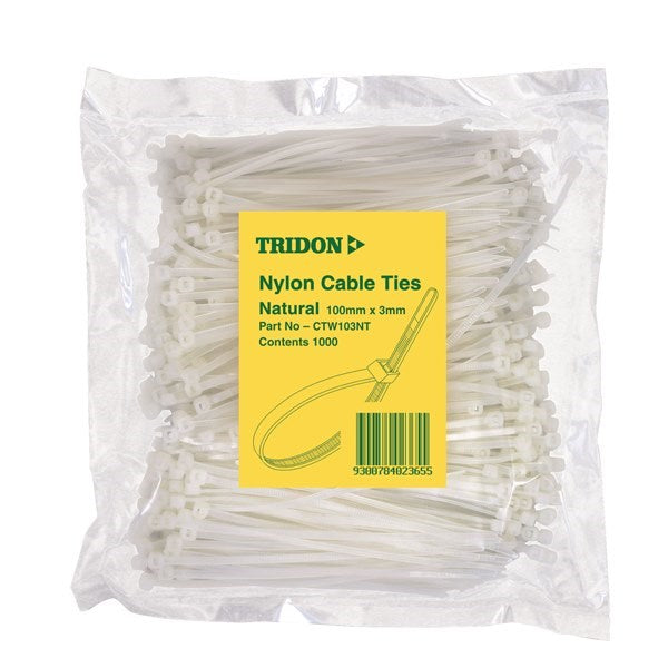 Cable Tie Natural 100X3mm Pkt500