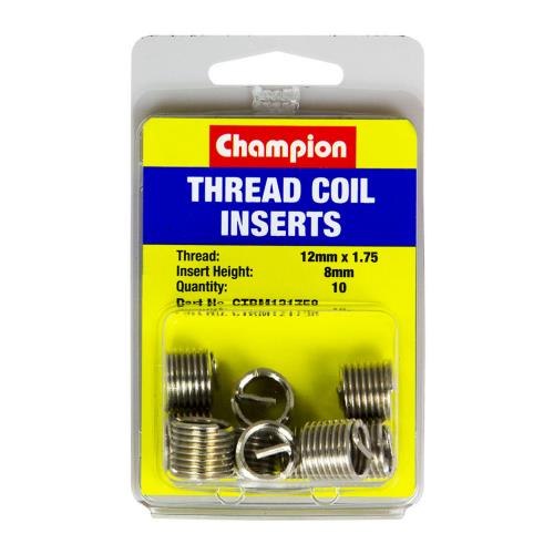 Champion M12 X 1.75 X 8mm Thread Insert Refills -10Pk