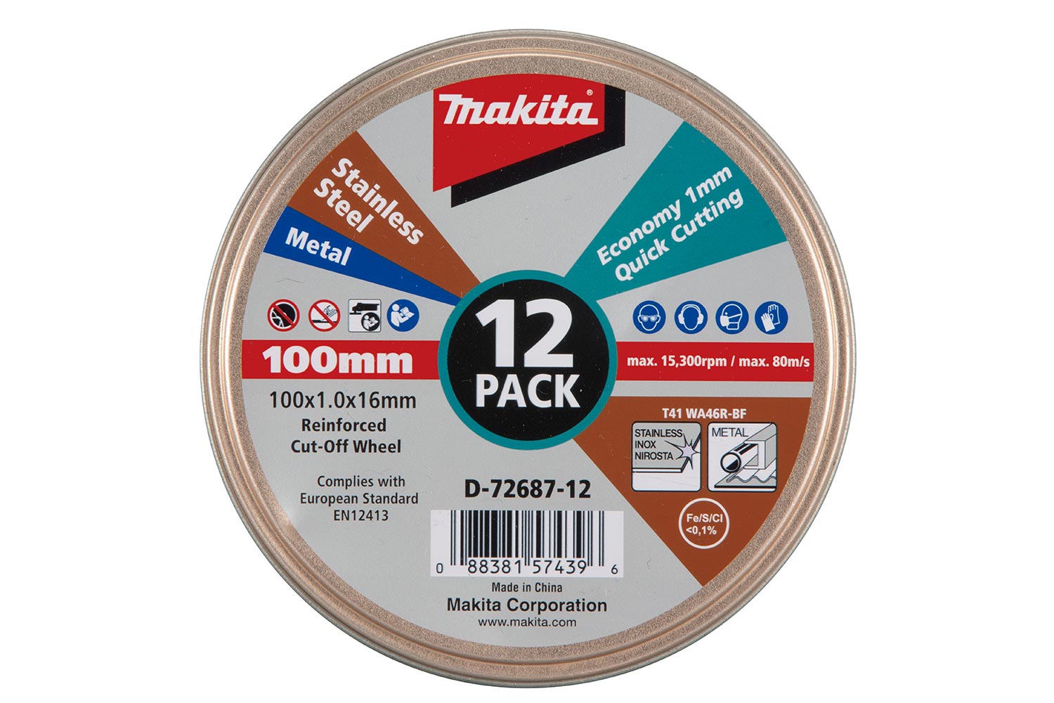 Makita 12PCS CUT-OFF WHEEL 125x1mm