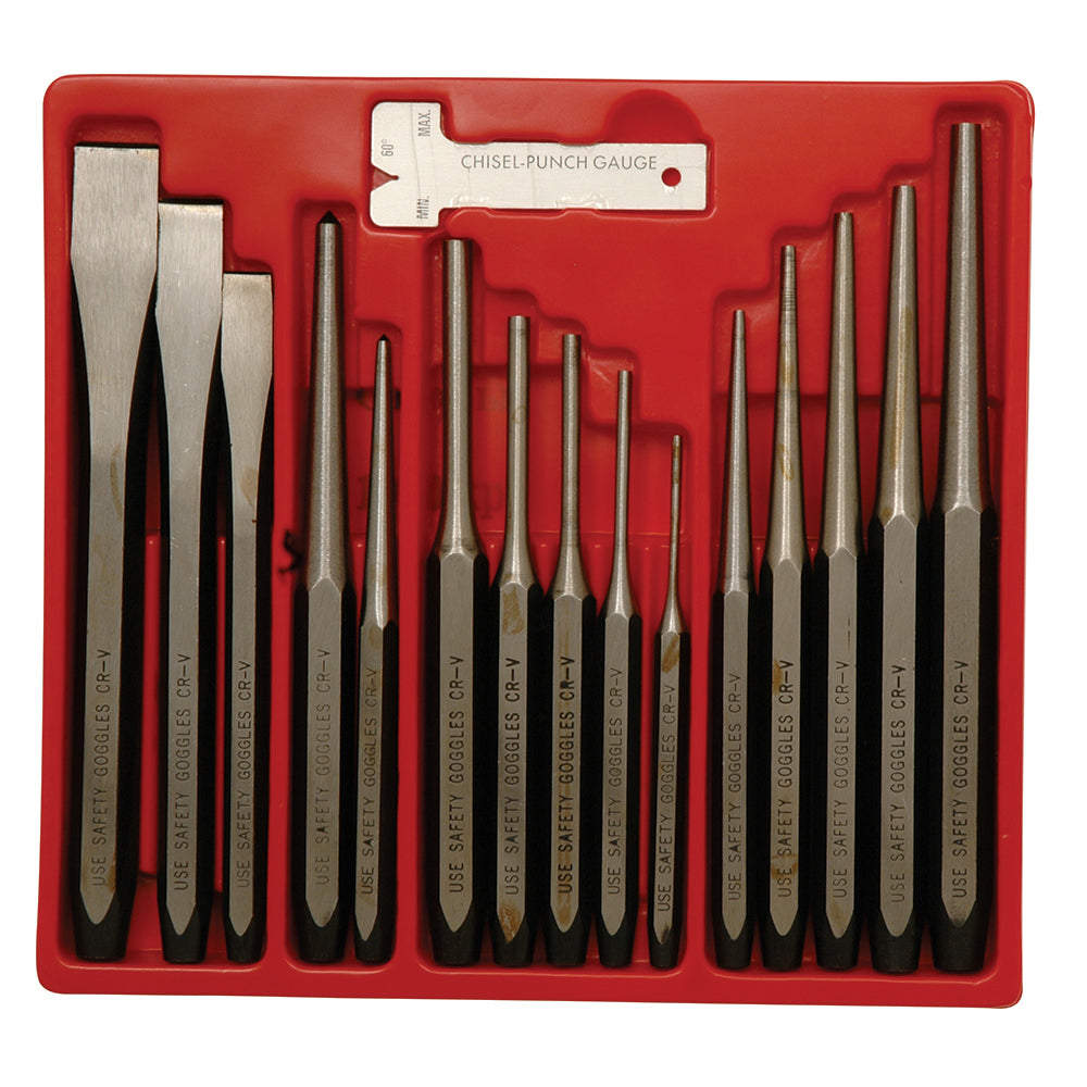 Powerbuilt Punch And Chisel Set 16Pc