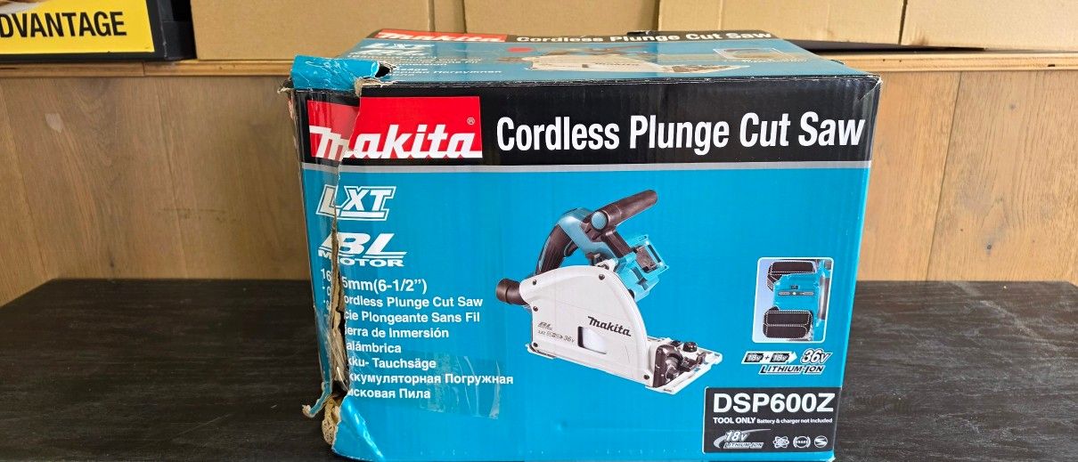 Makita 18Vx2 Lxt Bl Plunge Saw 165mm - Skin Only