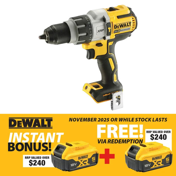 DEWALT 18V XR Li-Ion 820 UWO BRUSHLESS XRP 3 Speed Hammer with Free  DCB184-XE