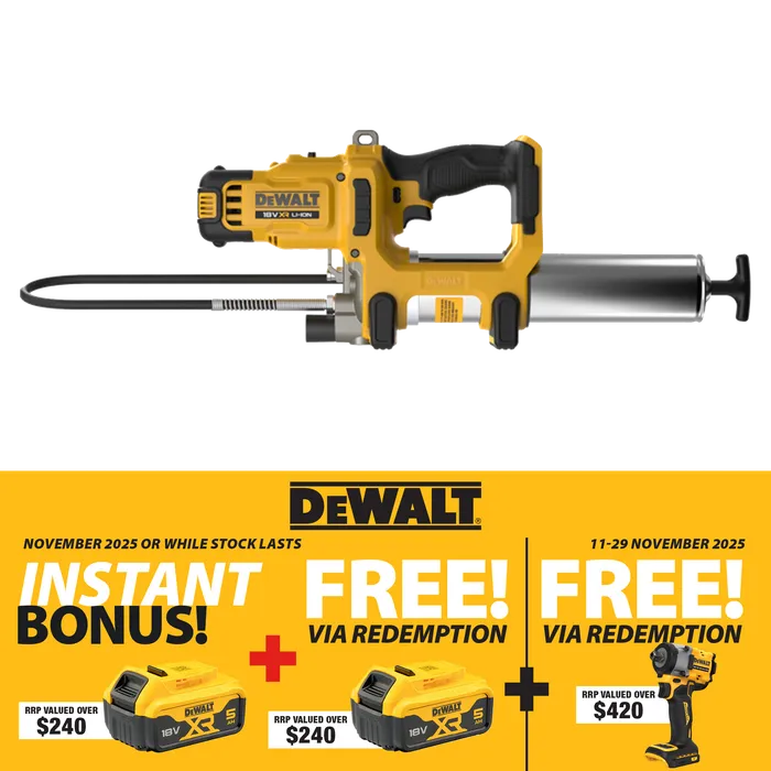 DeWalt 18V XR Grease Gun - Bare Unit WITH DCB184-XE
