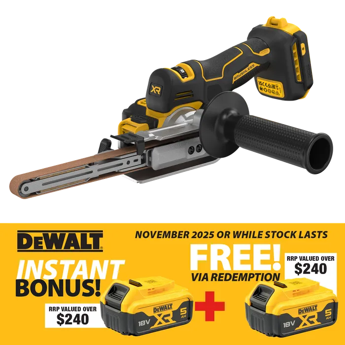 Dewalt DCM200N-XJ 18V XR Li-ion Cordless Brushless Band File -with Free DCB184-XE
