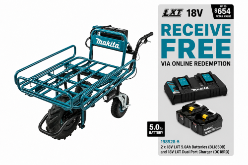 Makita 18V X 2 Wheelbarrow - Pipeframe Skin Only