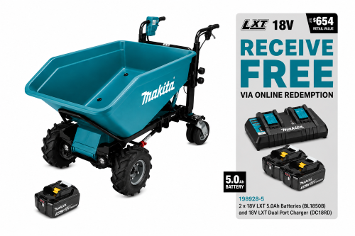 Makita 18Vx2 Brushless Material Handling, Hydraulic Dump Bucket