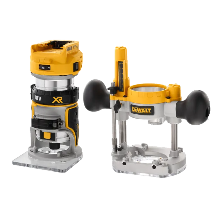 SPECIAL 18V XR Li-Ion BRUSHLESS 8mm Router with Plunge Base - Bare Unit WITH DCB184-XE