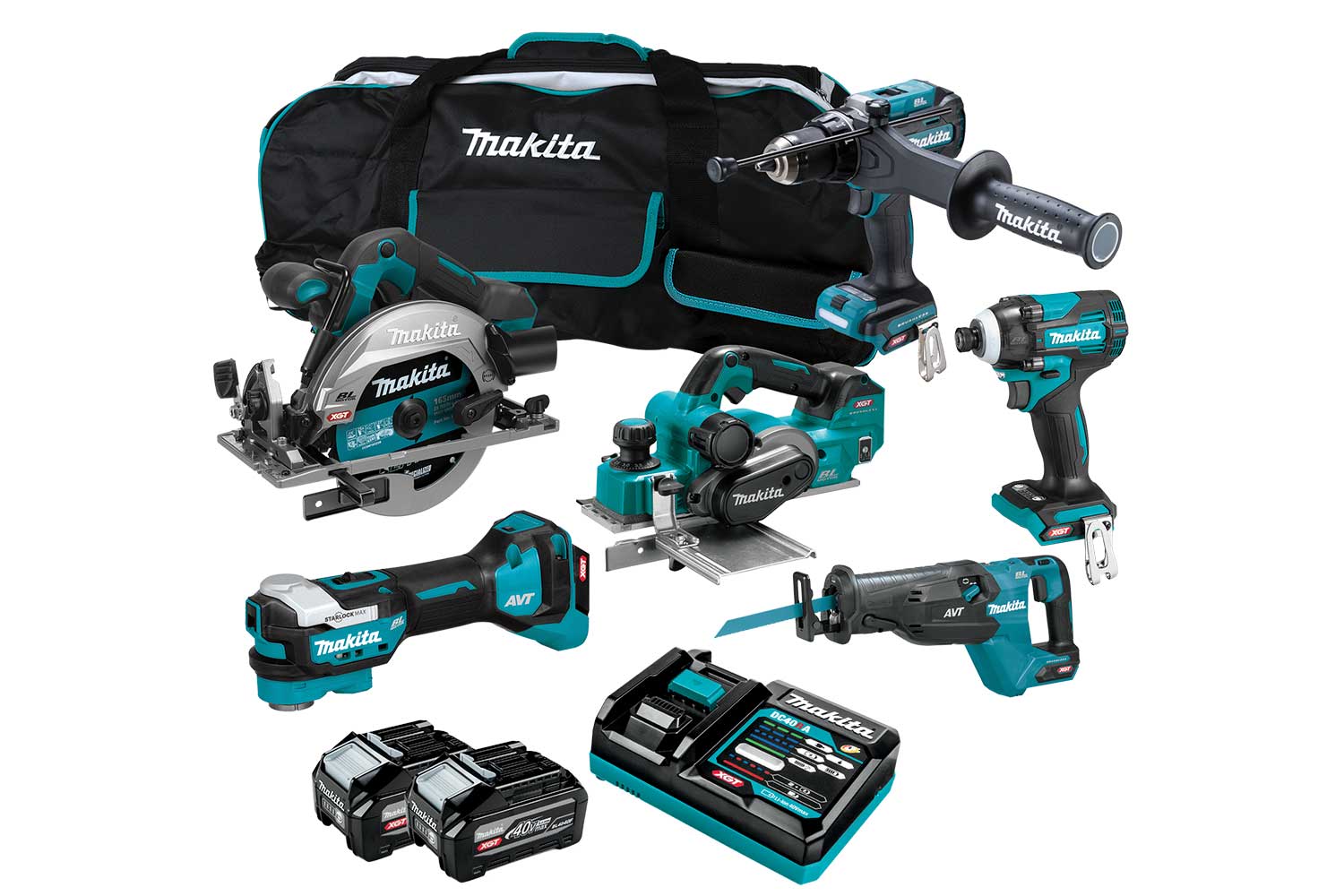 Makita 40Vmax XGT Brushless 6 Piece Combo Kit 2x4.0AH