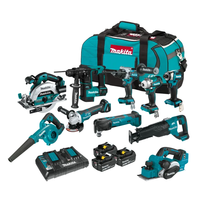 Makita 18V LXT 10PC 3x 5.0Ah Combo Kit