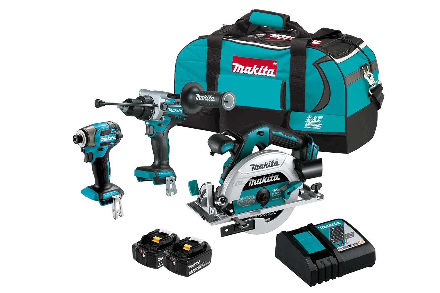 Makita 18V LXT BL 3PC KIT DHS680 2x5AH