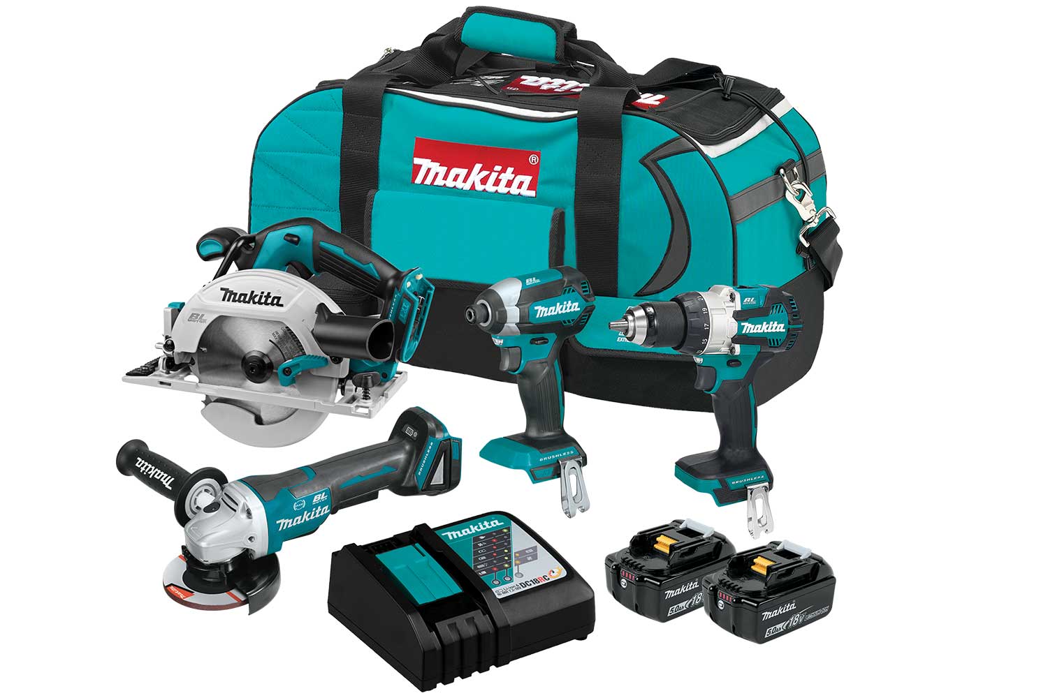 Makita Brushless 18V LXT 4PC 2x5Ah Kit