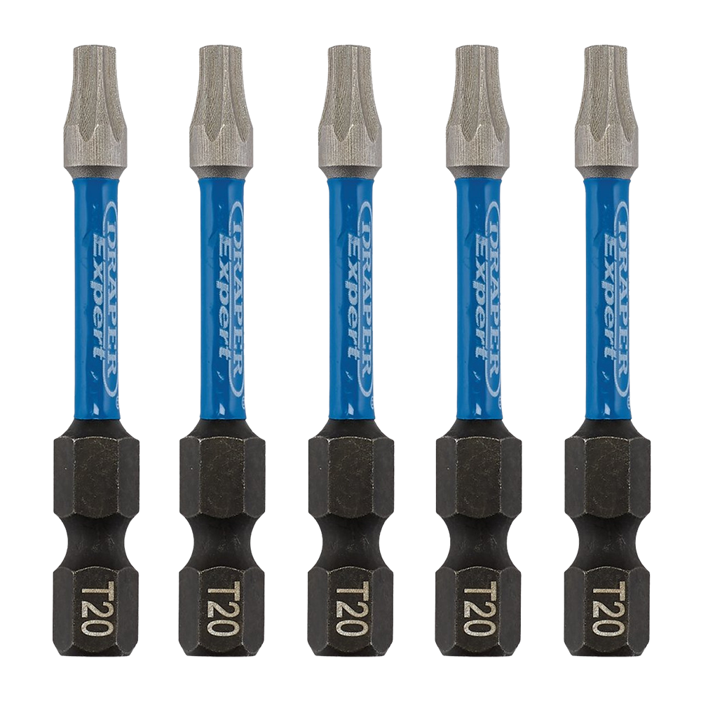 DRAPER Impact Screwdriver Bit Set Pack of 5 T20 x 50mm