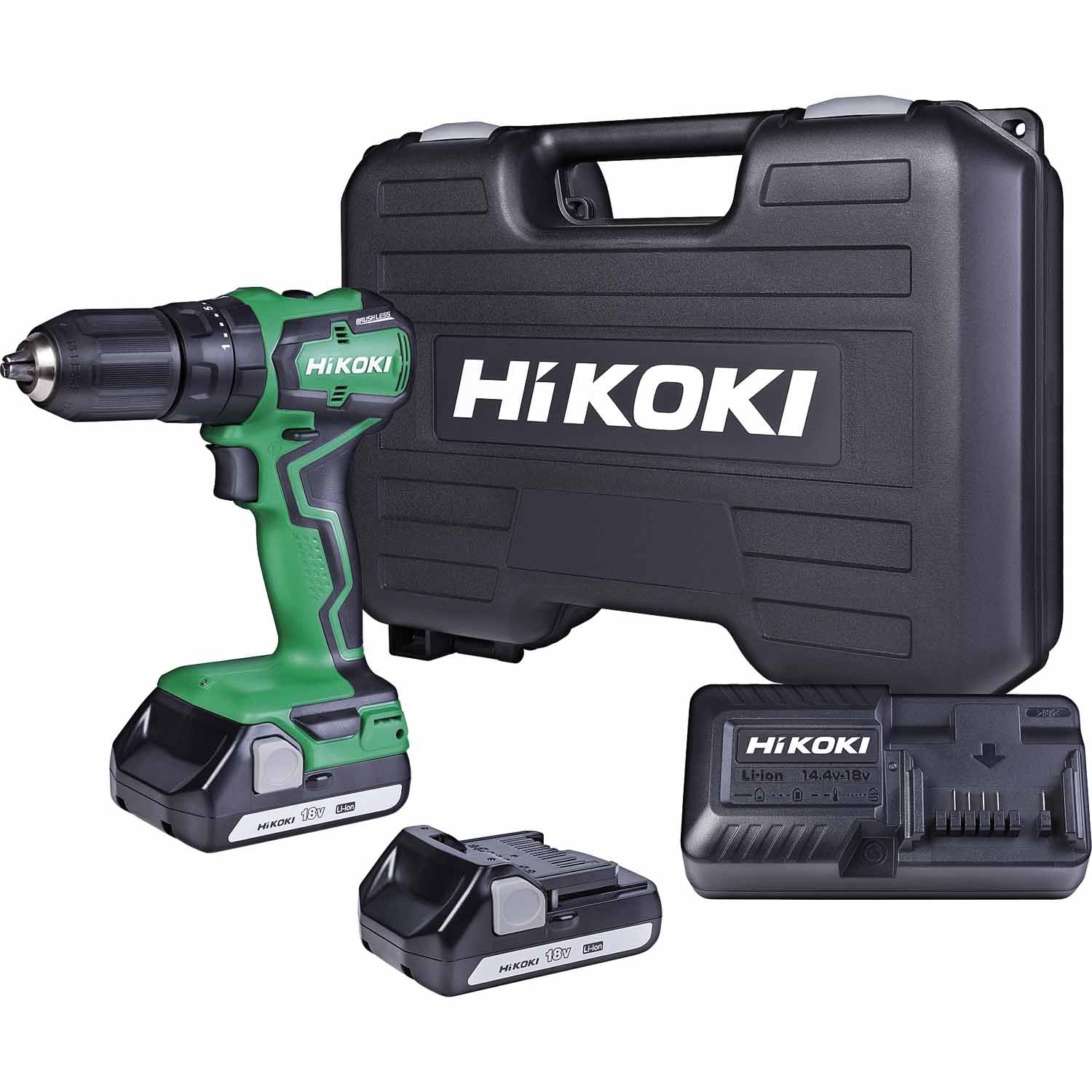 Hikoki 18V Compact Brushless Driver Drill 2 X Bsl1820M + Uc18Yksl(H0Z) in Case