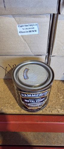 Damaged Tin Hammerite Hammered 250 mL Silver