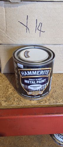 Damaged Tin Hammerite Hammered 250 mL White