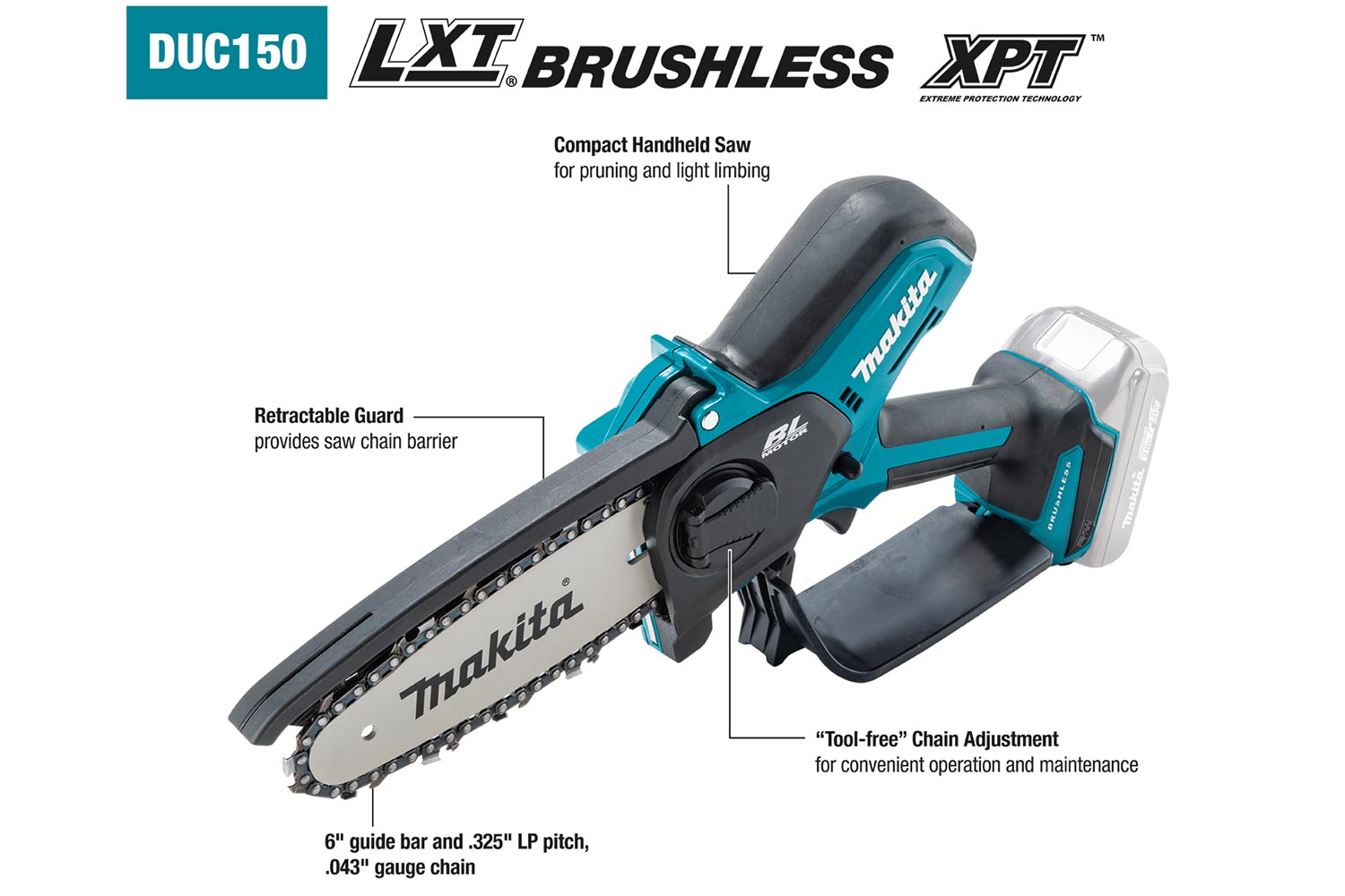 Makita 18V LXT Brushless 150mm Pruning Saw