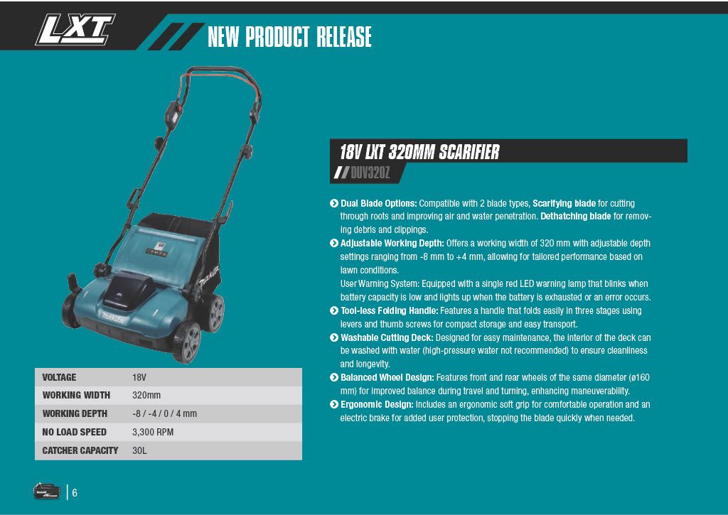 Makita 18V LXT 320mm Scarifier