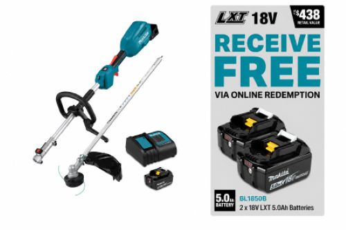 Makita DUX18Z, EM409MP, 1x 5.0Ah battery, standard charger