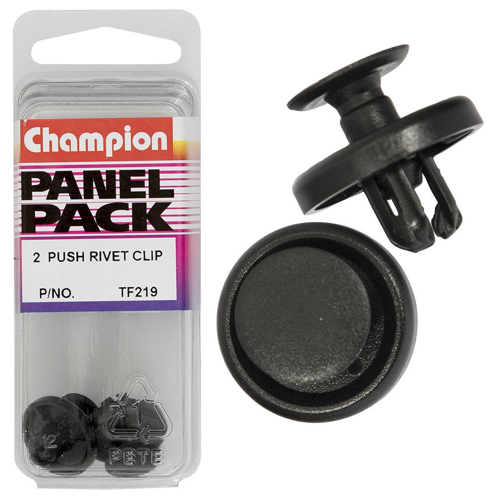 Champion Push Rivet Black 7.5mm L 7mm Hole 18mm HD 2pk