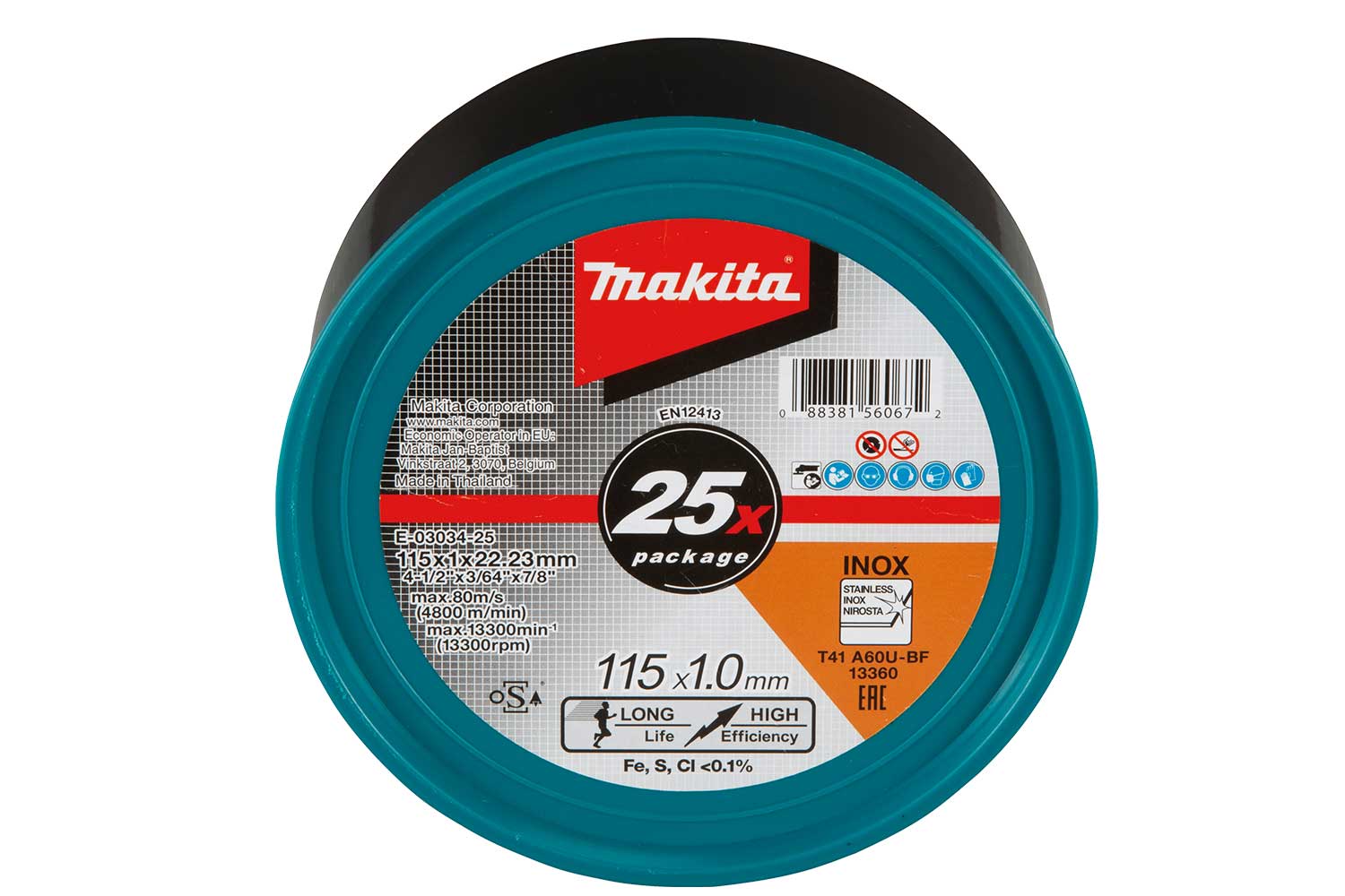 Makita 25PCS CUT-OFF WHEEL 125x1mm