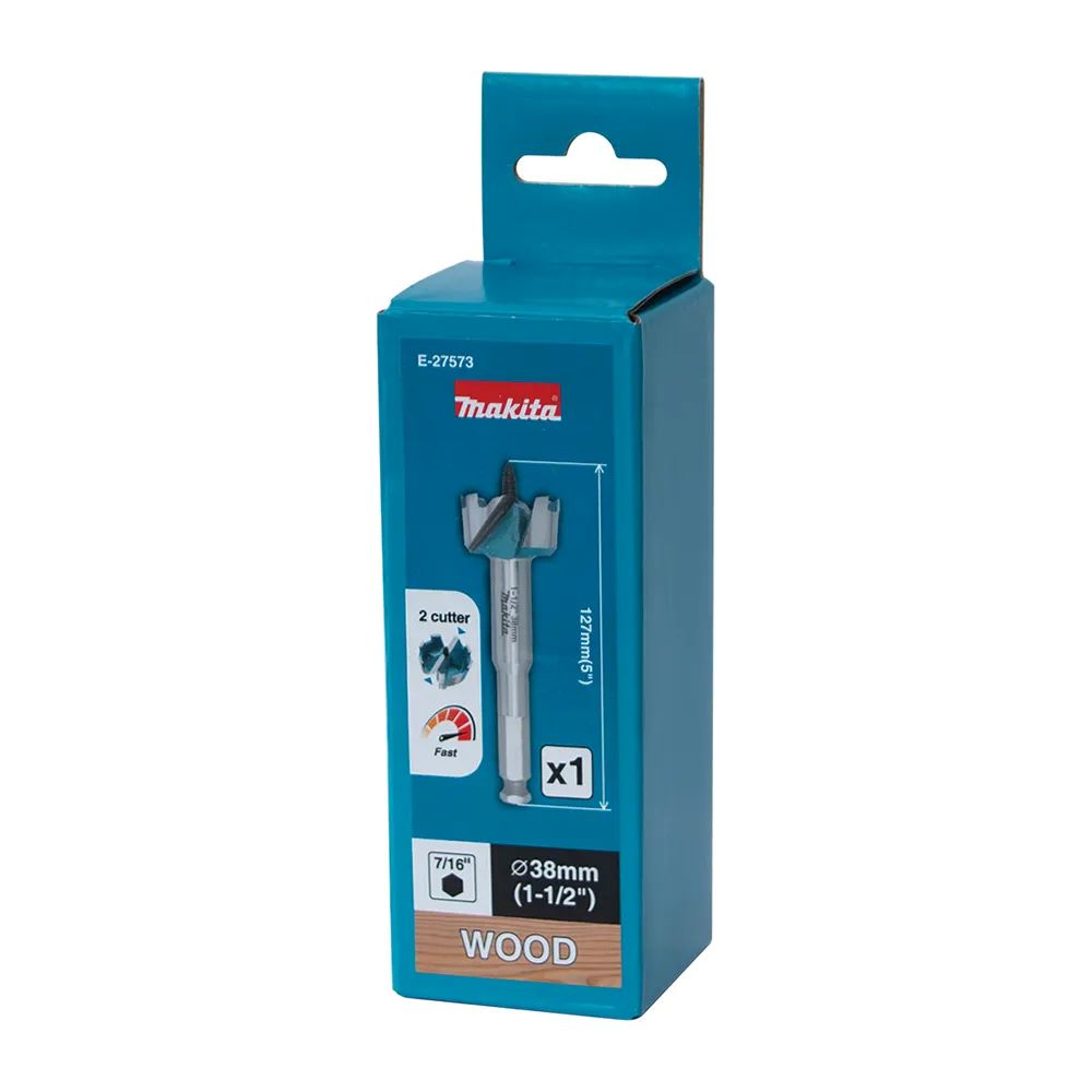 Makita Wood Self Feeding Bit with 7/16" Hex Shank 2 Flute 38mm