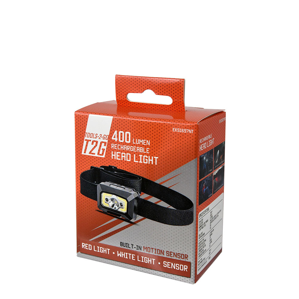 T2G Tools-2-Go Rechargable Head Light 400Lm