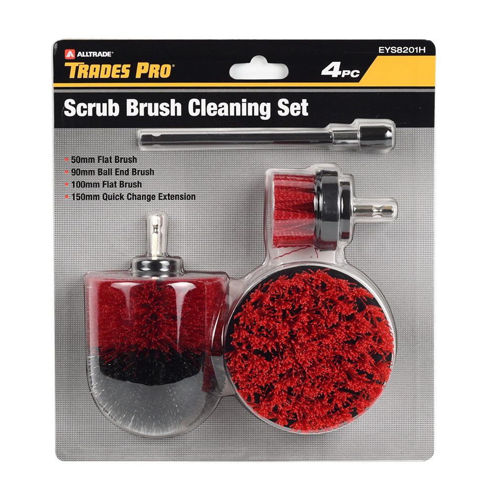 Trades Pro 4Pc Scrub Brush Cleaning Set