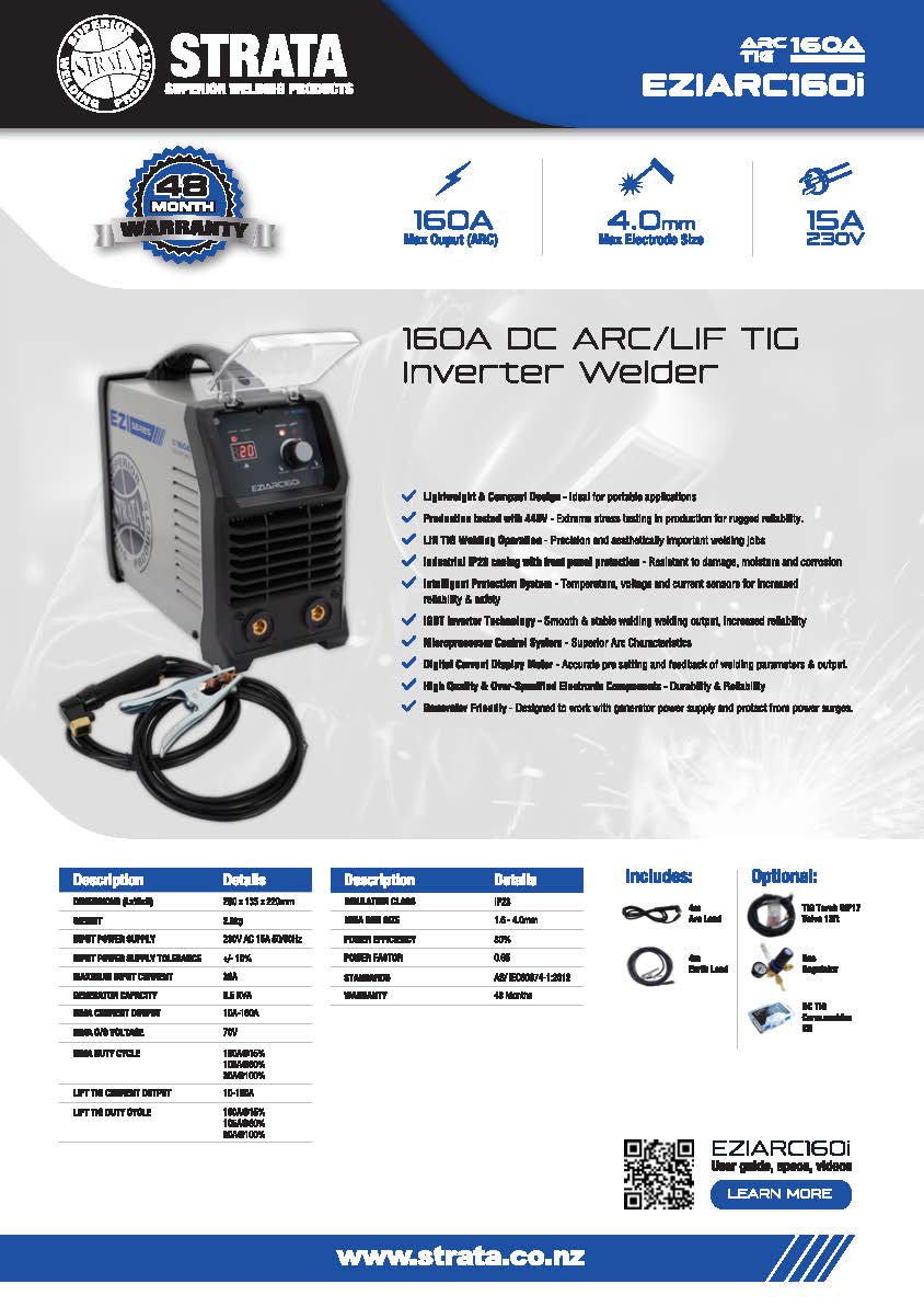 Strata 160A DC ARC/LIF TIG Inverter Welder