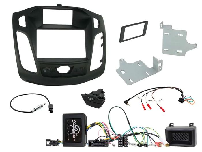 Fitting Kit Ford Focus 2011 - 2015 Ddin (Black) (With Advanced Display) Complete Kit + Hazzard