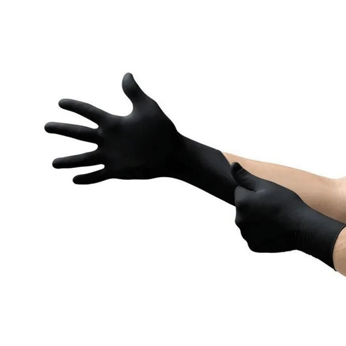 Amadex Panther Nitrile Gloves Black Size Large 100Pcs Powder Free