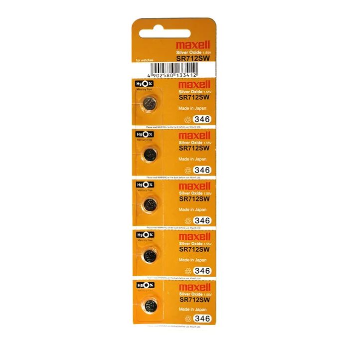 Maxell Silver Oxide Sr712Sw Watch Battery Button Cell 5 Pack