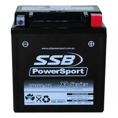 MOTORCYCLE AND POWERSPORTS BATTERY (YB10L-A2) AGM 12V 10AH 235CCA