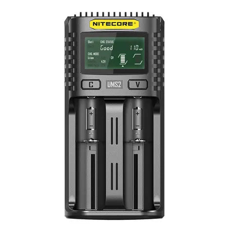 Nitecore Ums2 intelligent Battery Charger Usb Dual Slot Superb Charger