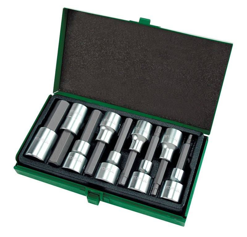 Toptul Socket Set 1/2in Dr 10pc Hex Bits Long