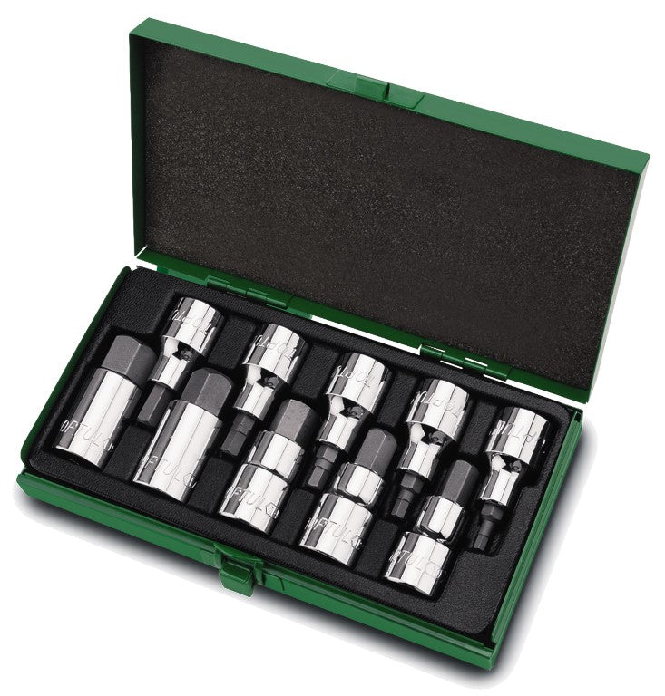 TOPTUL SOCKET SET 1/2in 10PC HEX BITS