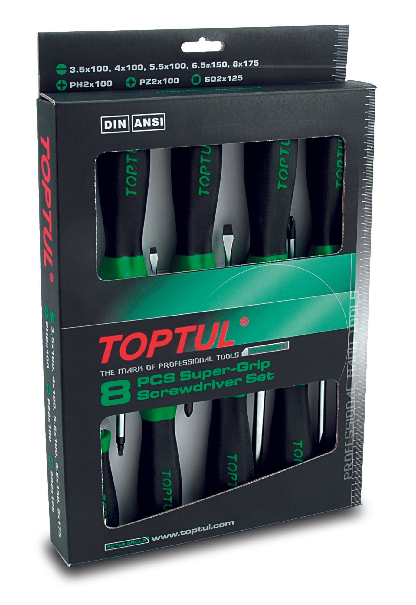 Toptul Screwdriver SET FLAT/PH/PZ/SQ